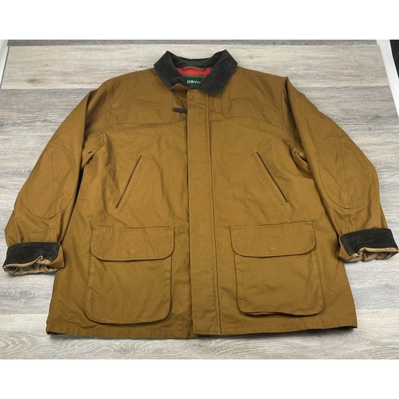Orvis Other - ORVIS Heritage Field Coat Men XXL Waxed Jacket Brown Corduroy Collar Line Rare